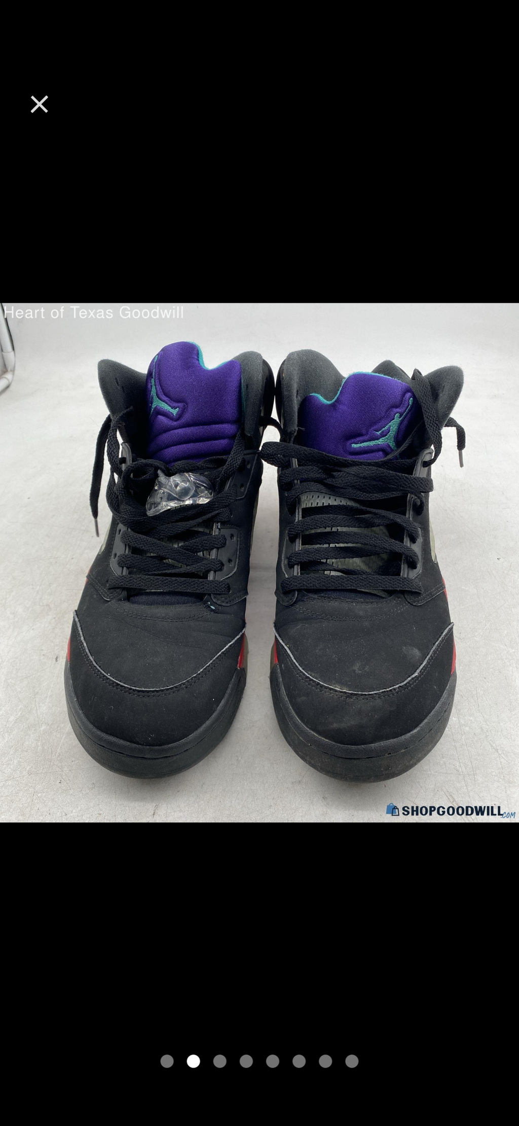 Air Jordan 5 Retro Top 3 Black Grape Fire Red CZ1786-001 Men's Size 12